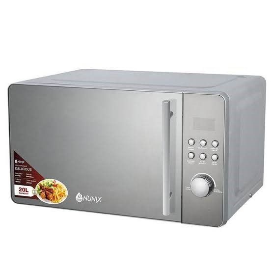 Nunix Digital Microwave Oven. Compact design; 44cm length for easy placement, Control panel; digital with multiple functions. Grill function: For crispy, golden-brown results.