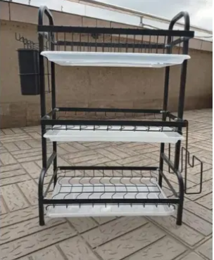 3 Tier High Quality Carbon Steel Dish Rack Utensil Organizer 3 Layers Dish Drainer
