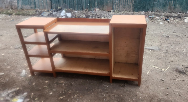 (New year sale offer price)Modern strong and classic kitchen table,Wooden strong Kitchen table with racks. suitable for 6KG cooking Meko with door.as picture