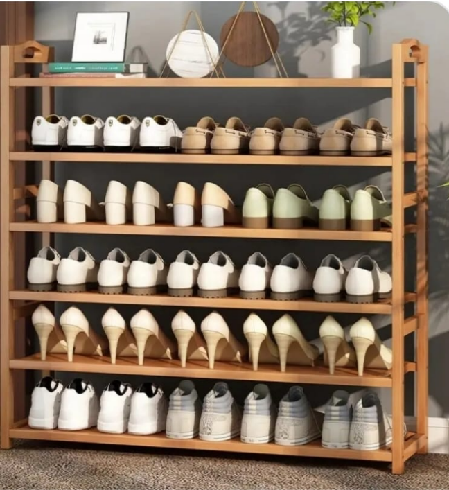 Wooden high quality 6 layer shoe rack.