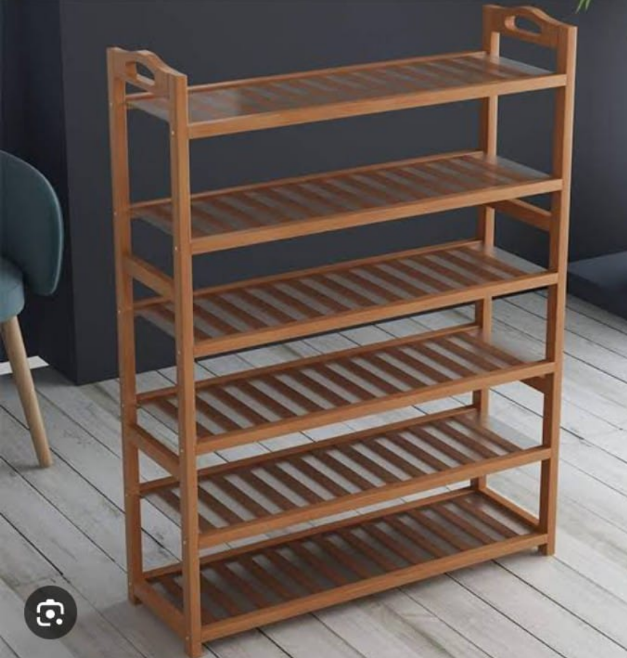 Wooden high quality 6 layer shoe rack.