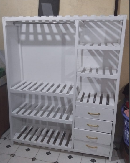 HIGH QUALITY STRONG MODERN WOODEN 5by6 wardrobe large collective locker clothing manager, Large Capacity Assemble Organizer Closet WOODEN wardrobe