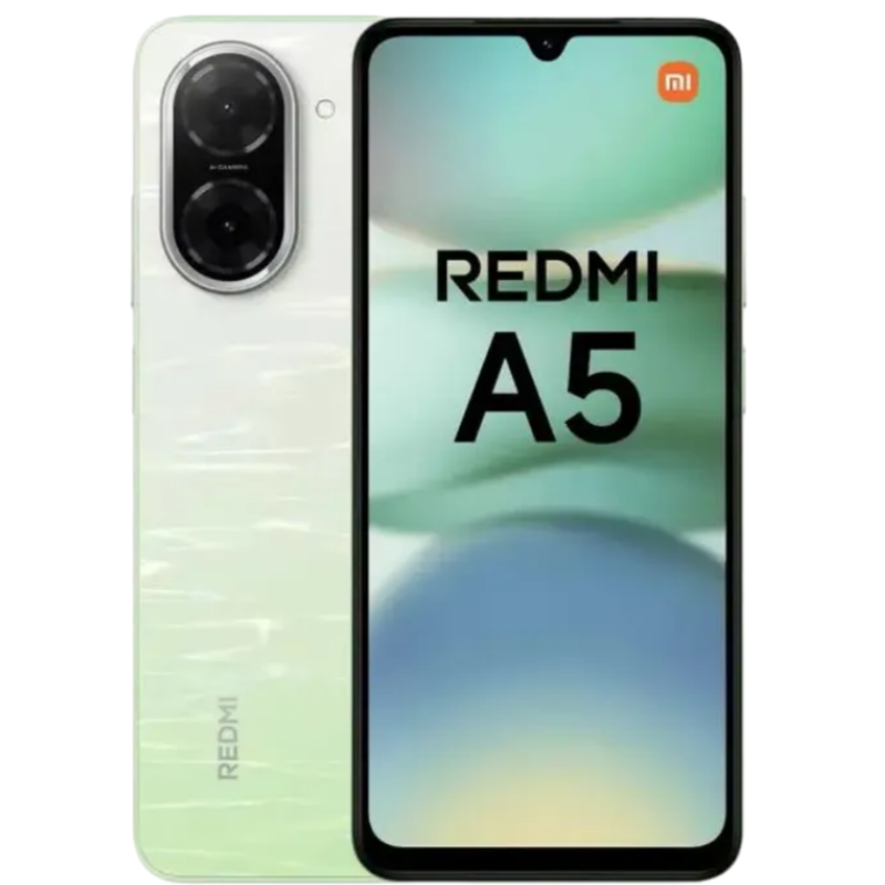 Redmi A5 6.88" HD+ Display | 4GB RAM + 128GB ROM (Expandable) | Dual SIM | 32MP Main + 8MP Front Cameras | 5200mAh Long-Lasting Battery | Side Fingerprint + AI Face Unlock | USB Type-C | 4G LTE