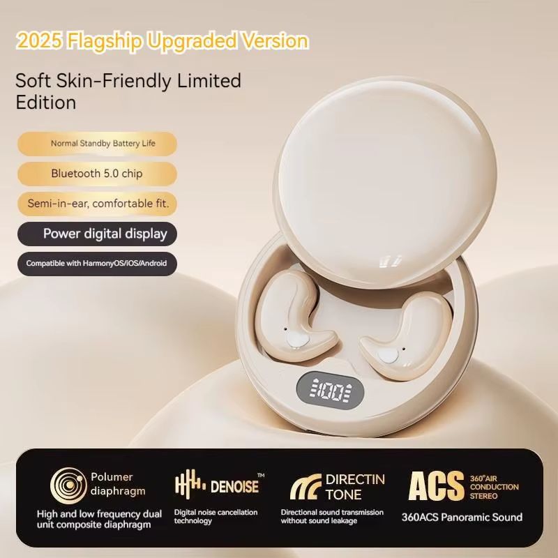 Open Ear Sleep Earbuds Wireless Earphones Surround Sound Bluetooth Headphones Waterproof Sports Earbuds Gamer Headsets in HD Mic