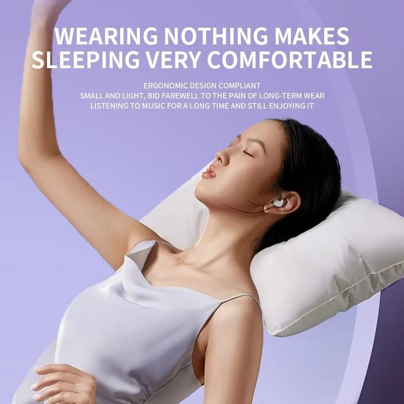 Open Ear Sleep Earbuds Wireless Earphones Surround Sound Bluetooth Headphones Waterproof Sports Earbuds Gamer Headsets in HD Mic