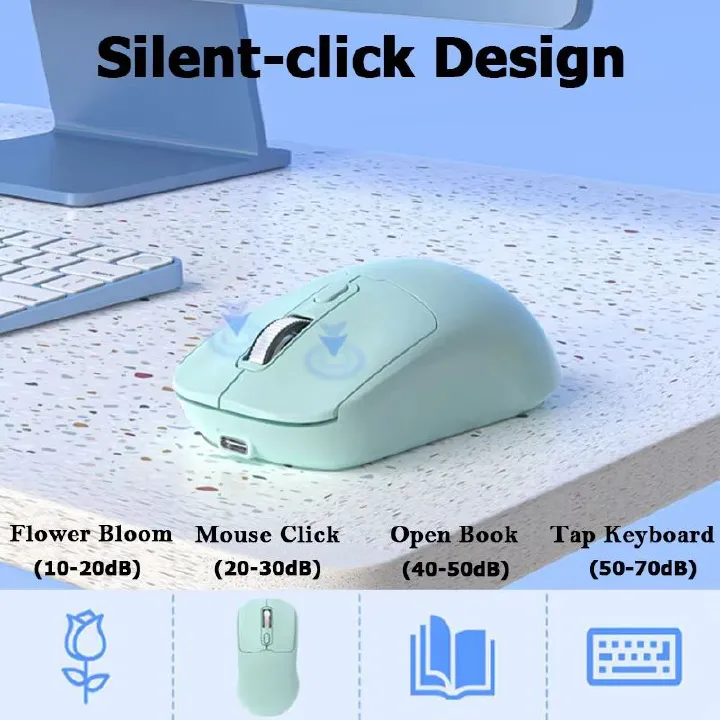 Portable Rechargeable Wireless Mouse 2.4G/Bluetooth Mini Silent Gamer Mice for Computer ipad High Precision Gaming Mouse 2 Modes