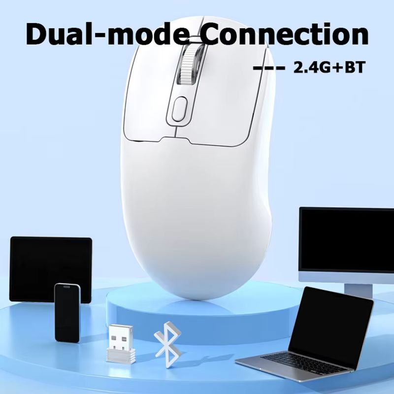 Portable Rechargeable Wireless Mouse 2.4G/Bluetooth Mini Silent Gamer Mice for Computer ipad High Precision Gaming Mouse 2 Modes