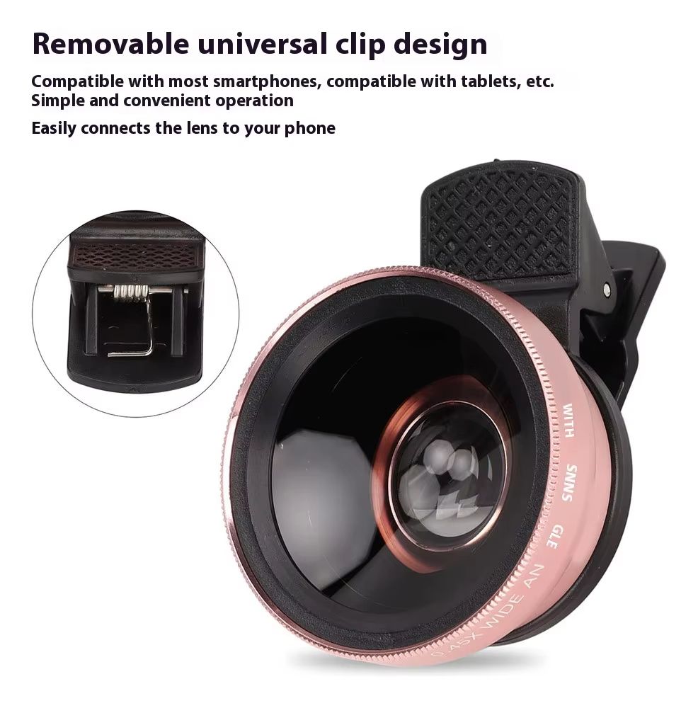 2-in-1 HD 37mm 0.45x Super Wide Angle Lens with 12.5x Super Macro Lens for iPhone Smartphone Phone lens Kit Enhanced Photograpy