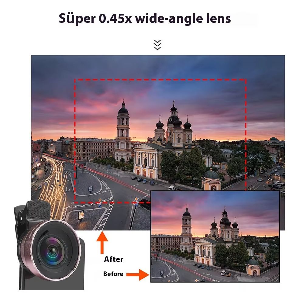 2-in-1 HD 37mm 0.45x Super Wide Angle Lens with 12.5x Super Macro Lens for iPhone Smartphone Phone lens Kit Enhanced Photograpy