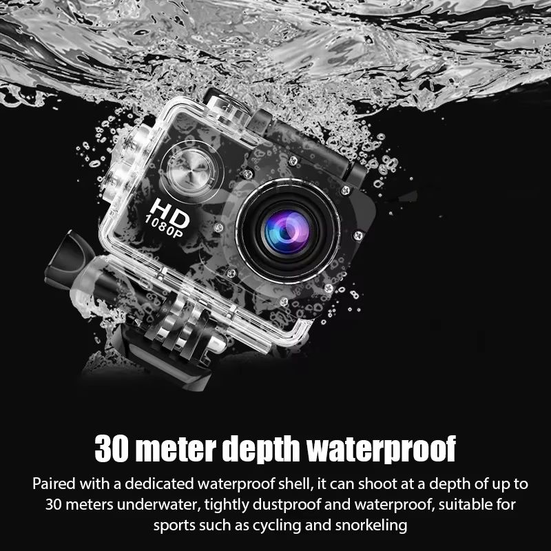 Portable Action Cameras Waterproof Camera with Remote Control Outdoor Cycling Record HD Digital Cameras Photography Camera