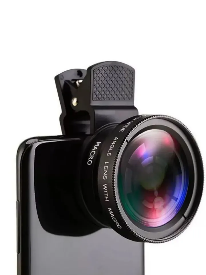 2 In 1 Clip On Phone Lens Kit 37mm 0 45X Super Wide Angle Macro HD Camera Lens for Mobile Phones