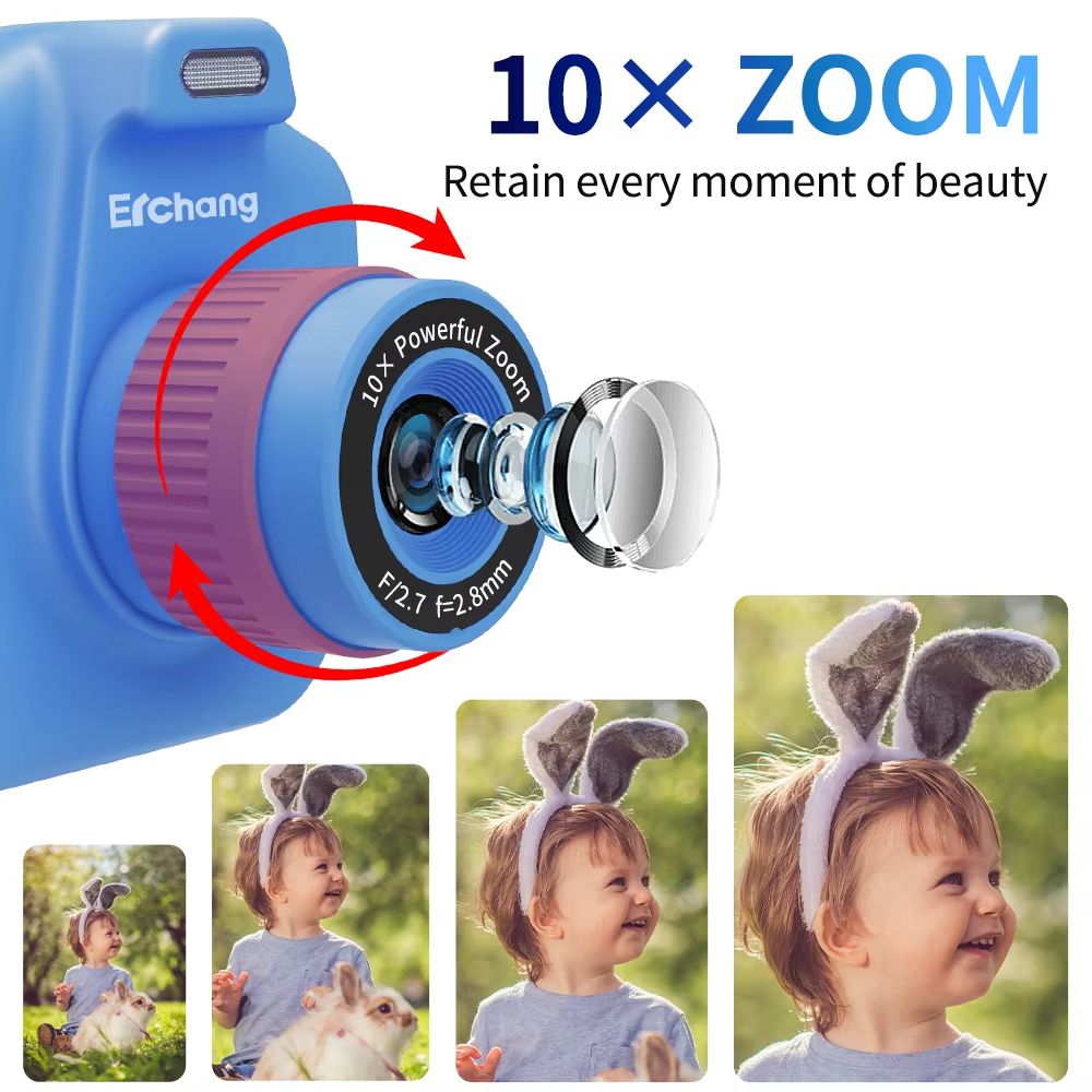 Children Instant Print Camera 10x Digital Zoom Kids Digital Photo Camera Girl's Toy Child Camera Video Boy's Birthday Gift