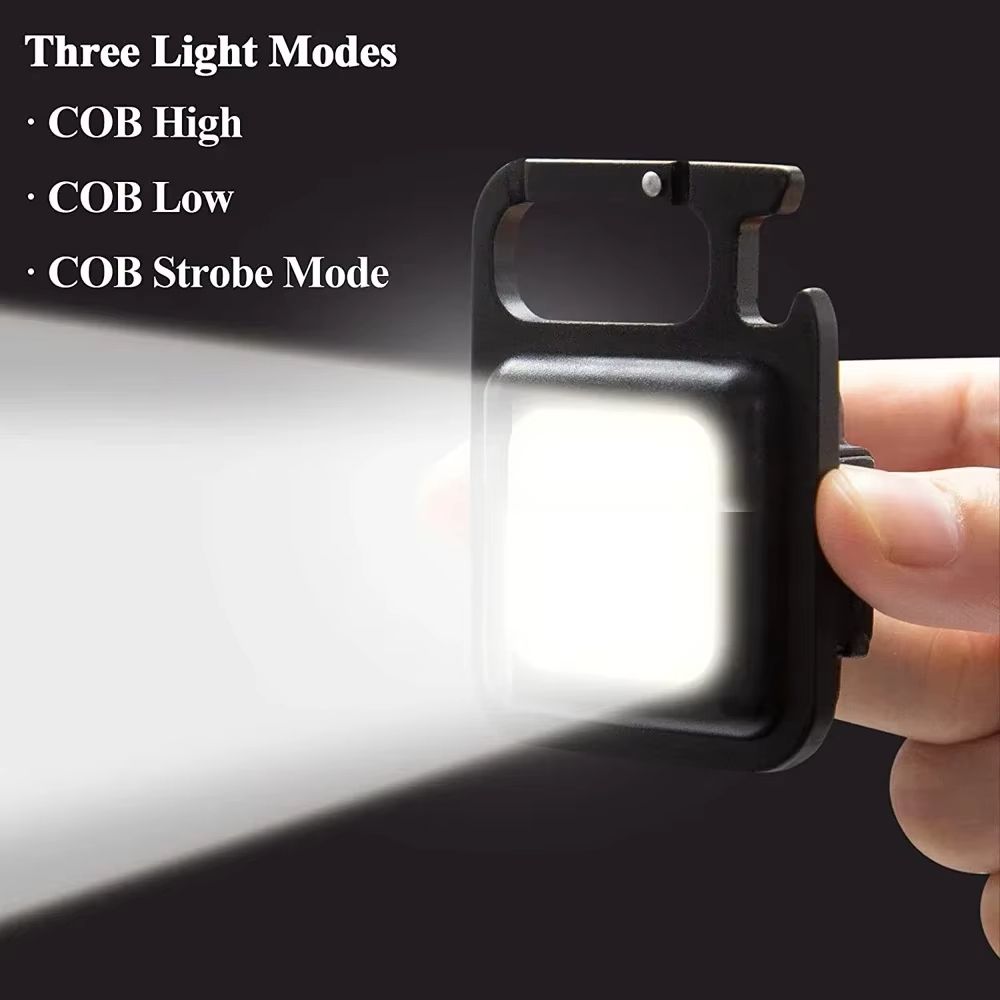 Mini LED Flashlight Keychain Multifunctional Portable COB Camping Lamps USB Charging Work Lights Outdoor Fishing Hiking Lanterna