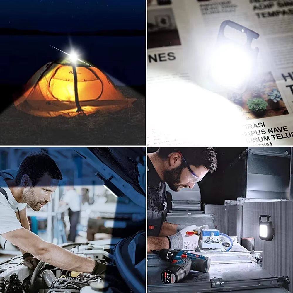 Mini LED Flashlight Keychain Multifunctional Portable COB Camping Lamps USB Charging Work Lights Outdoor Fishing Hiking Lanterna