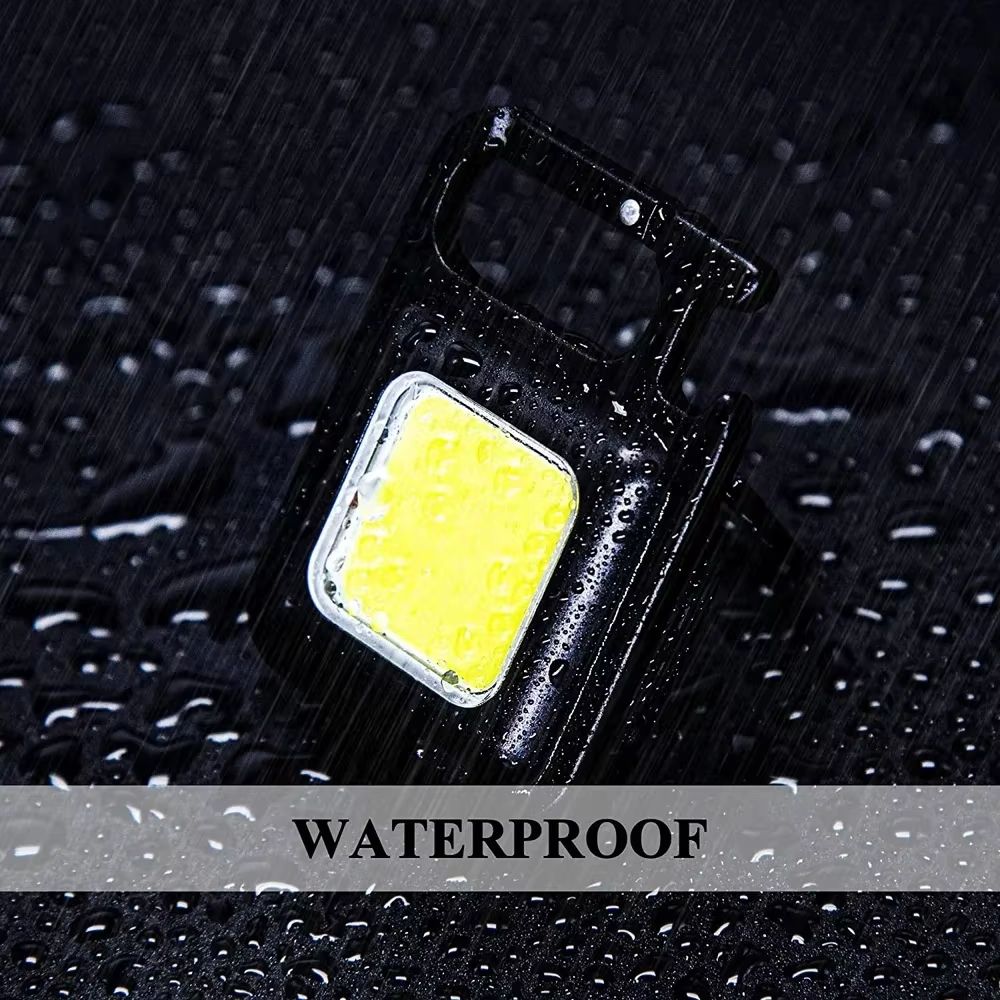 Mini LED Flashlight Keychain Multifunctional Portable COB Camping Lamps USB Charging Work Lights Outdoor Fishing Hiking Lanterna