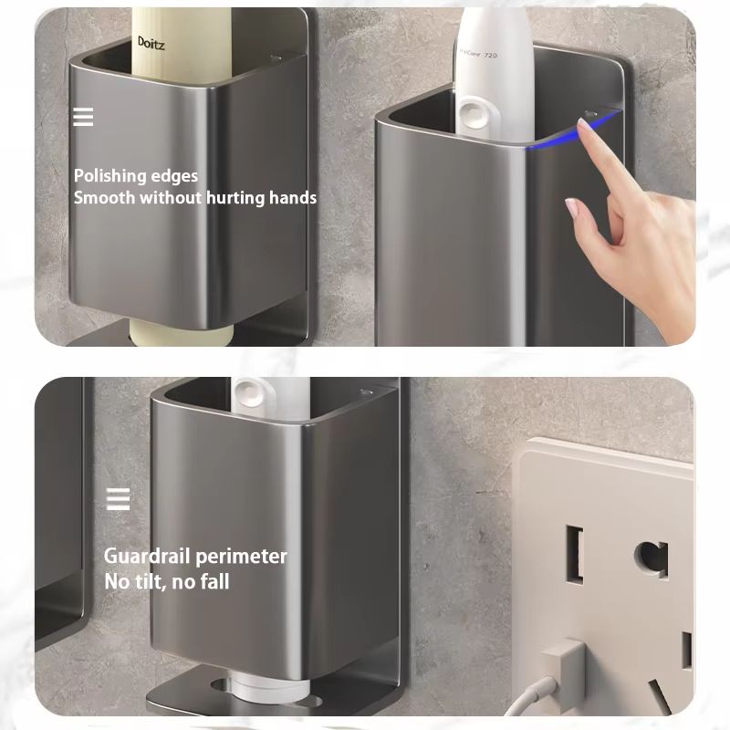 Electric Toothbrush Holder Wall Mounted for Bathroom Storage Toothbrush Stand Aluminium Self Rack Bathroom Organizer Accessories