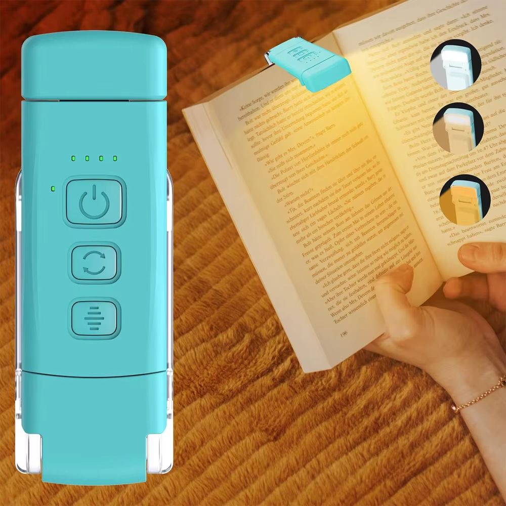 USB Rechargeable Book Light for Reading in Bed Portable Clip-on LED Reading Light 3 Amber Colors & 3 Brightness Dimmable for Kid