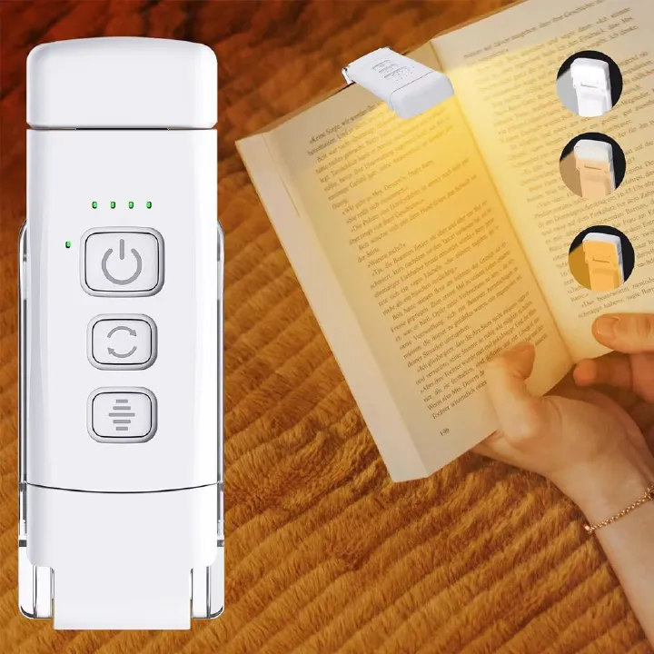 USB Rechargeable Book Light for Reading in Bed Portable Clip-on LED Reading Light 3 Amber Colors & 3 Brightness Dimmable for Kid