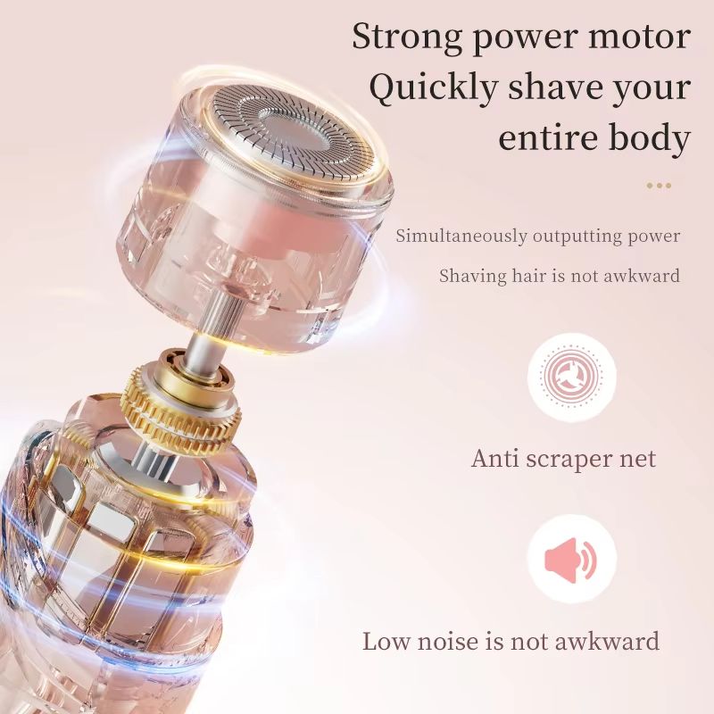 Women's 2-in-1 Dual-Head Electric Razor Painless Bikini Trimmer Wet/Dry Use Detachable Head for Ladies Pubic Hair Shaver