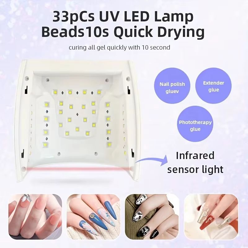 66W Rechargeable UV LED Nail Lamp with LCD Screen & 4 Timer Settings - Professional Manicure Tools for Home & Salon Use view 8