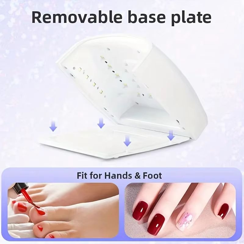 66W Rechargeable UV LED Nail Lamp with LCD Screen & 4 Timer Settings - Professional Manicure Tools for Home & Salon Use view 2
