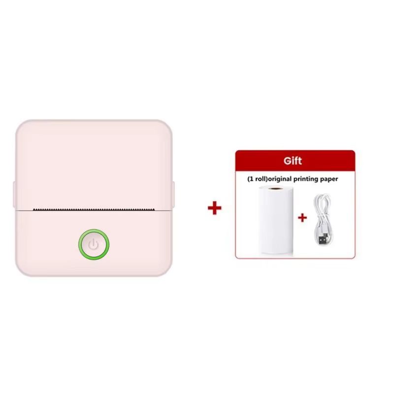 Mini Portabl Printer Inkless Sticker Maker, Free Cut Small Pocket Printer, Portable Thermal Printer for Photo Journal Notes Memo
