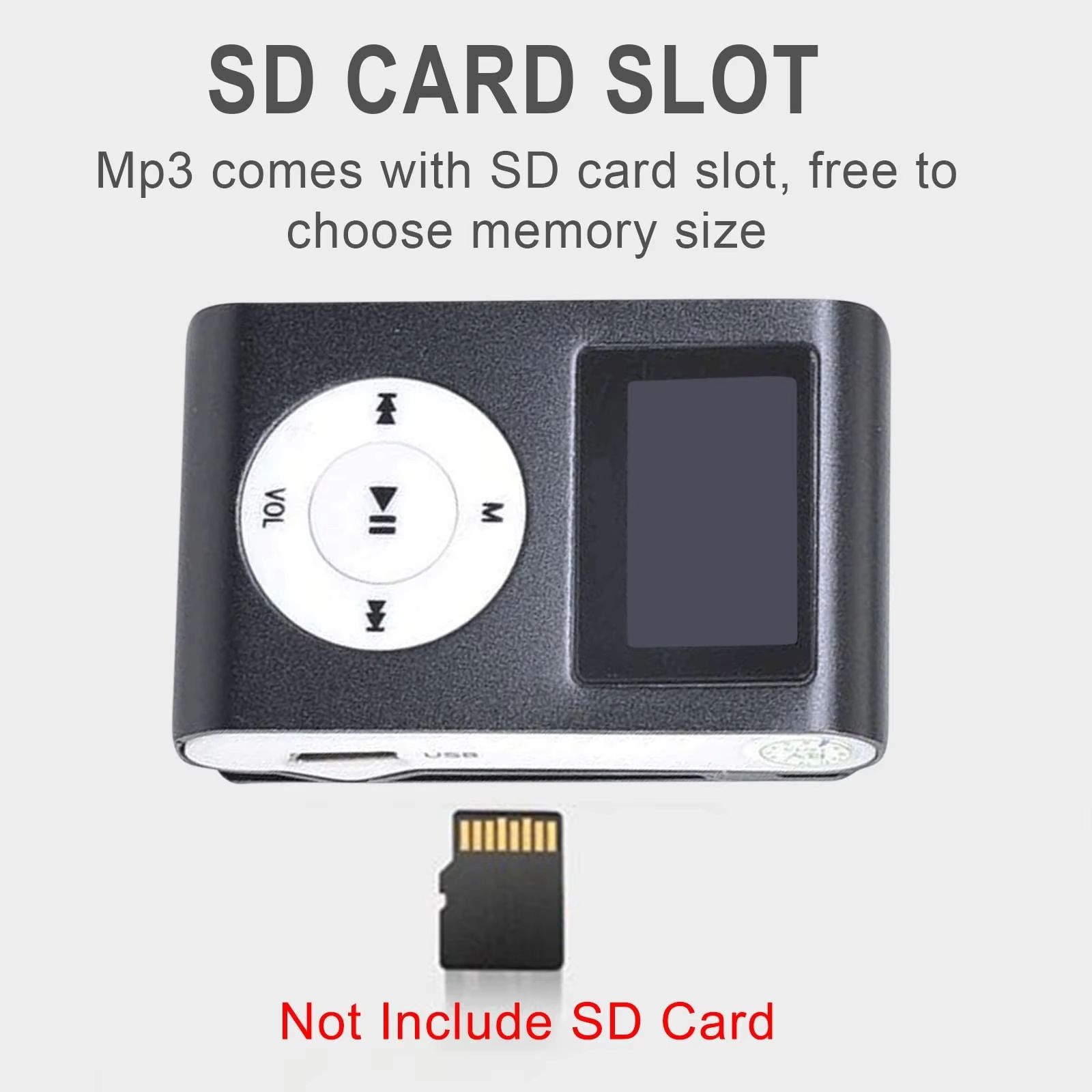 Mp3 Player for Sports Travelling USB Portable Music Player with Speaker LCD Screen Digital Music Long Standby Time