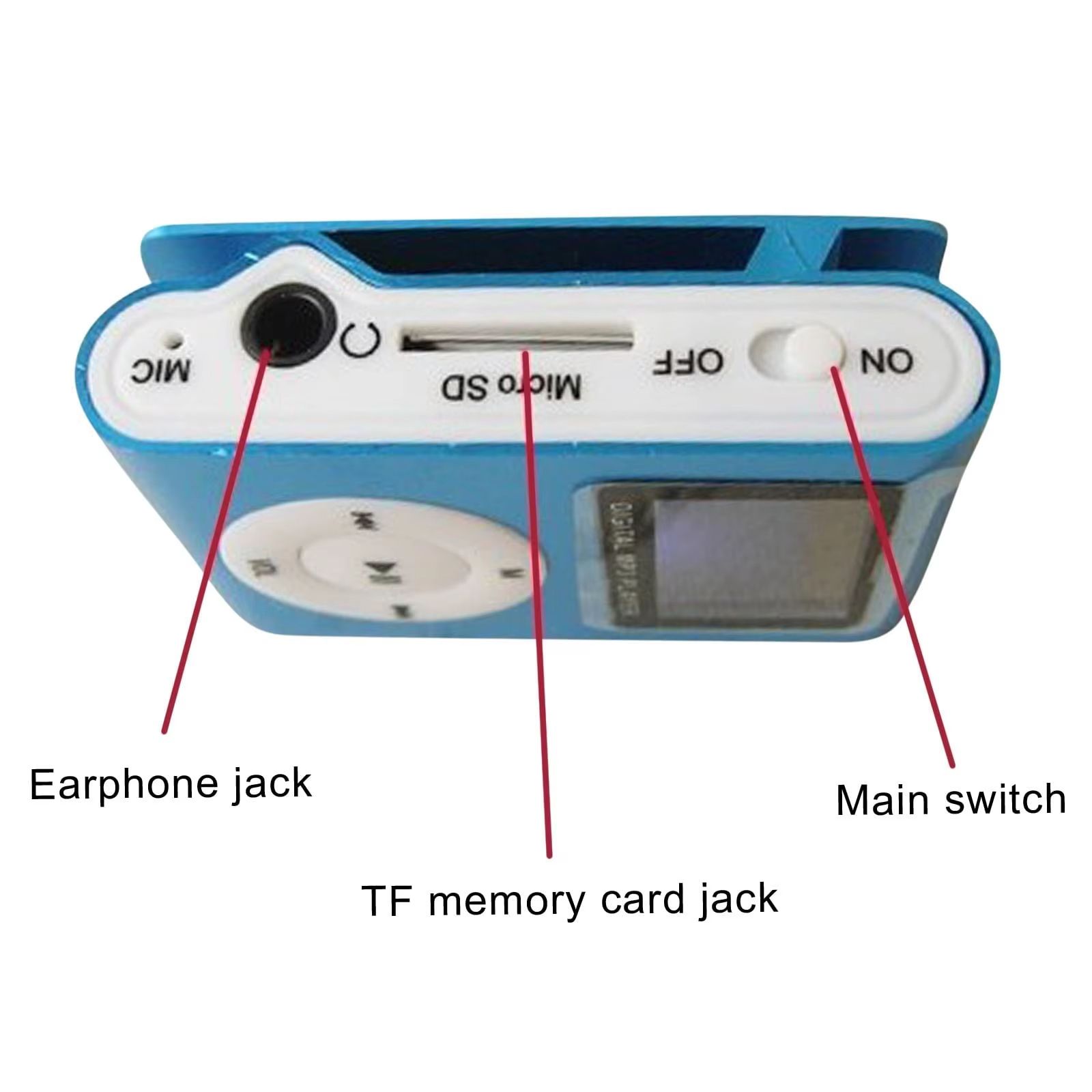 Mp3 Player for Sports Travelling USB Portable Music Player with Speaker LCD Screen Digital Music Long Standby Time