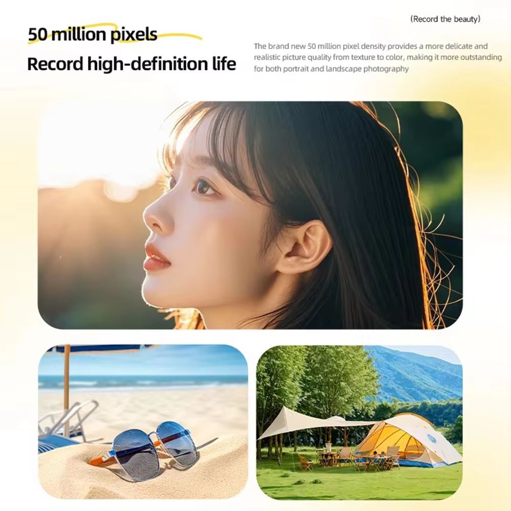 4K Digital Camera 50MP HD Photography Travel Selfie Children Cameras with 8x Zoom Compact Camcorder Student Pocket Small Camera