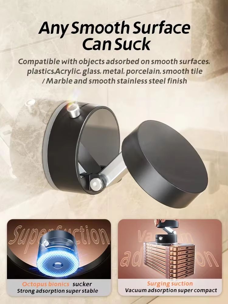 Suction Car Phone Mount for All Phones Double Sided Magnetic Vacuum Suction Phone Mount Holder for Car Screen Mirror Glass