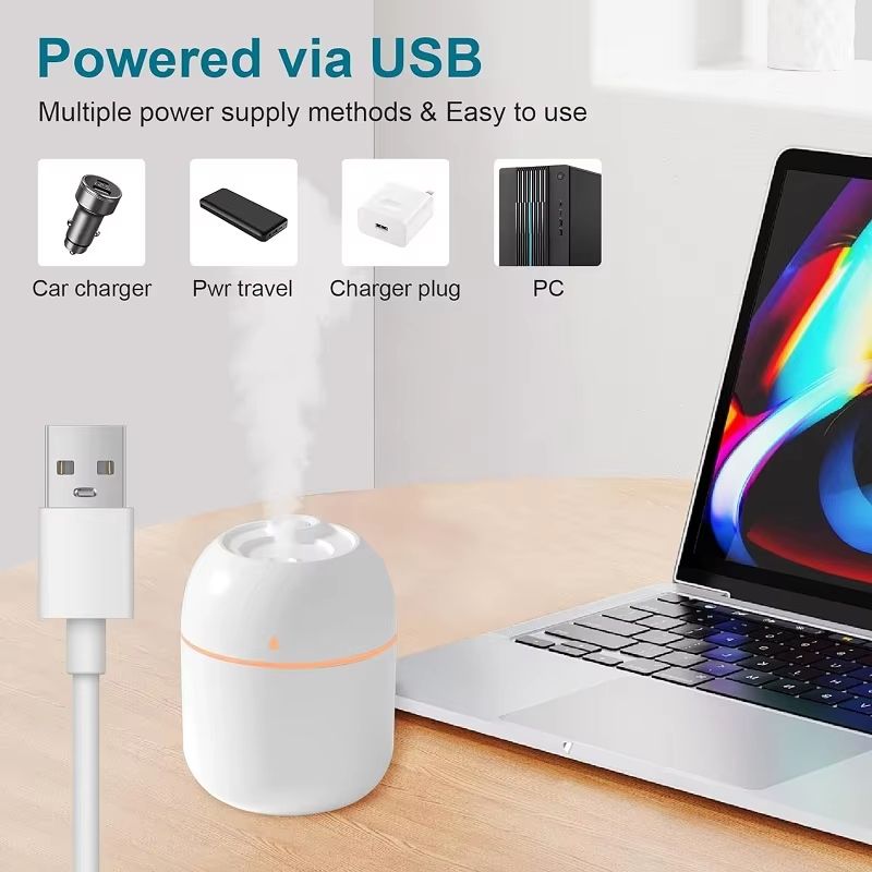 Portable Mini Humidifier USB Car Scent Air Humidifiers Silent Moisturizing Mist Maker Humidifier With Auto Shut-Off 2 Mist Modes