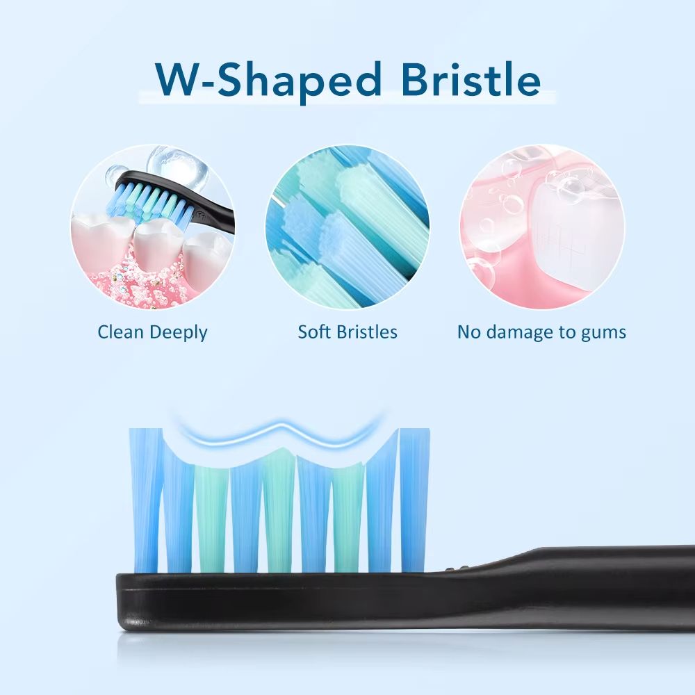 Electric Sonic Toothbrush 2-Minute Smart Timer 6 Modes Deep Clean With 4 Brush Heads Oral Care Rechargeable for Adults