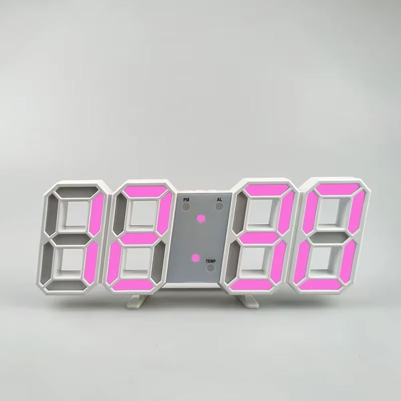 3D digital alarm clock desktop clock wall-mounted living room electronic clock home bedroom ornament clock table clock