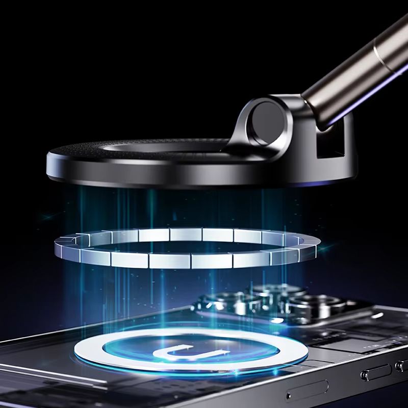 Car Mount Vacuum Magnetic Holder Foldable Strong Suction Stand For Cell Phone For iphone 16 15 12 13 14 Live Streaming