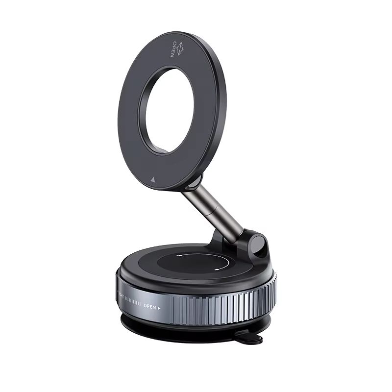 Car Mount Vacuum Magnetic Holder Foldable Strong Suction Stand For Cell Phone For iphone 16 15 12 13 14 Live Streaming