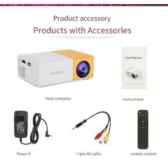 YG300 is suitable for bedroom, dormitory, student mobile screen projection, home theater, 4K projector, home projector