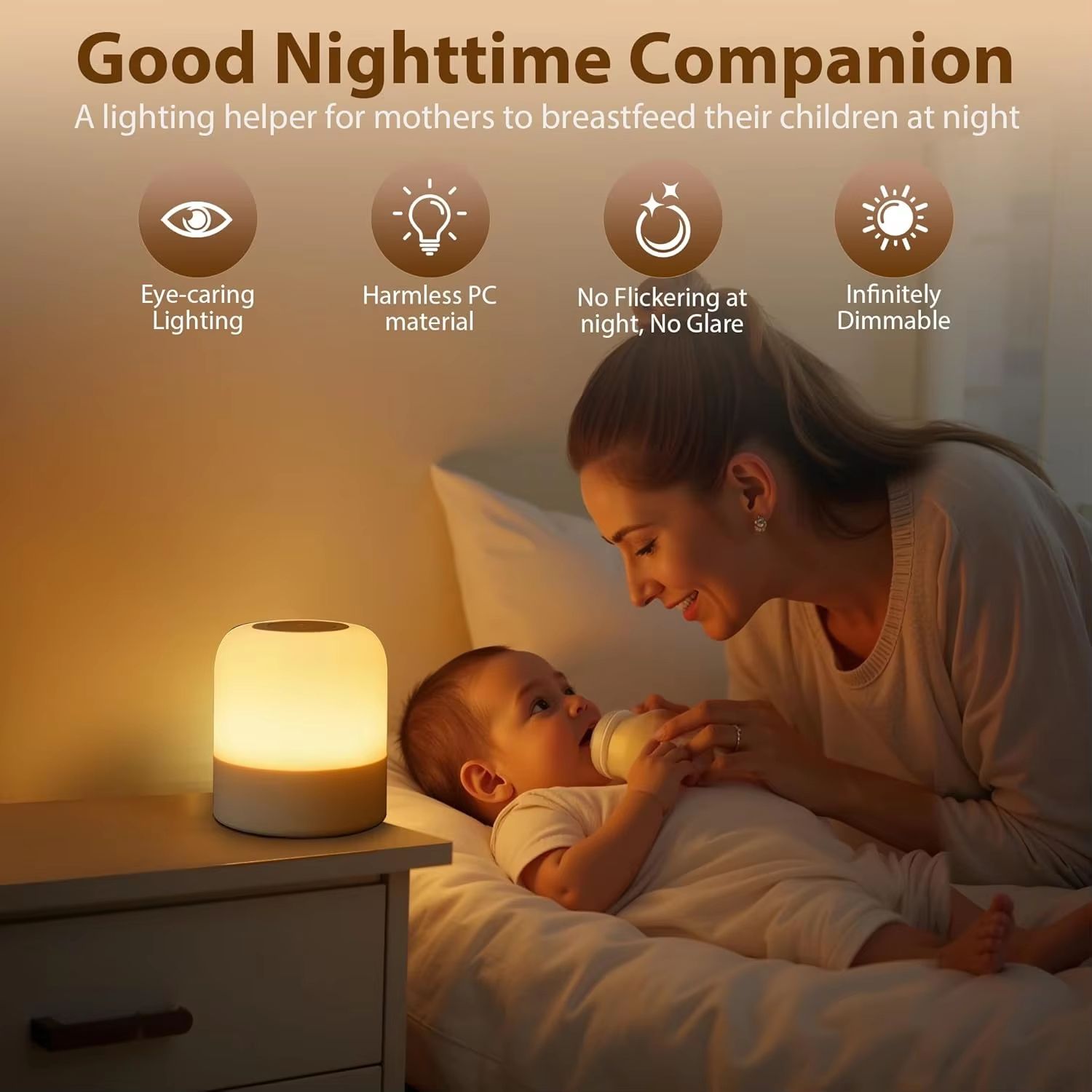 1pcPortable Baby Night Light,3 Colours Egg Light for Nursery,Rechargeable Night Light for Kids,Small Cordless Table&Bedside Lamp