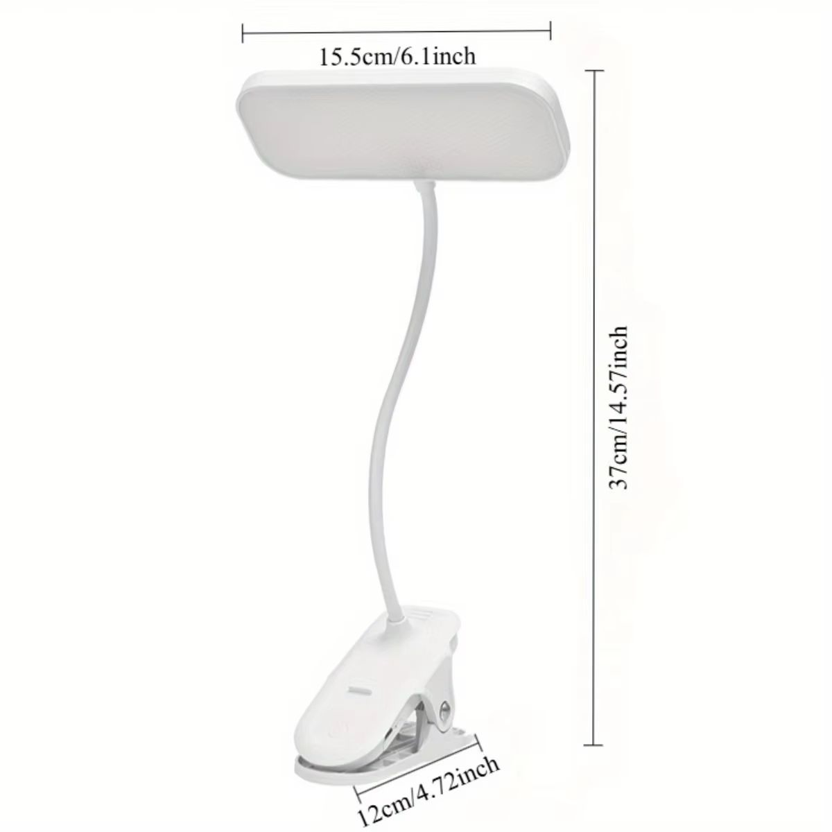 LED Portable Clip Table Lamp USB Rechargeable Clip Desk Lamp Bed Reading Night Light Touch 3 Dimming Modes Eye Protection Light