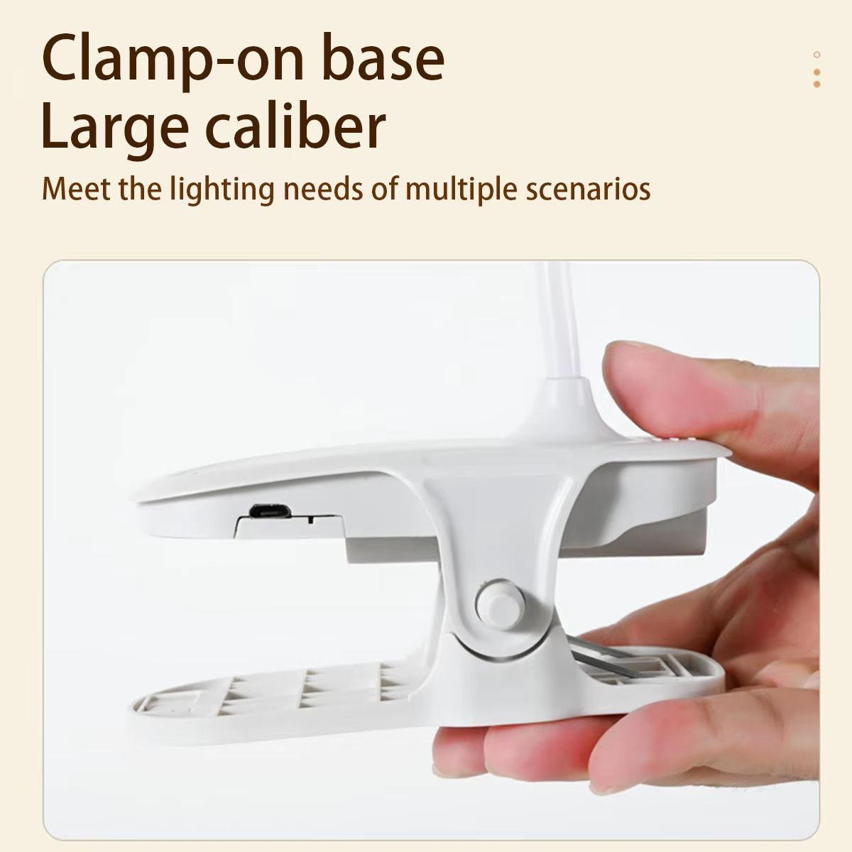 LED Portable Clip Table Lamp USB Rechargeable Clip Desk Lamp Bed Reading Night Light Touch 3 Dimming Modes Eye Protection Light