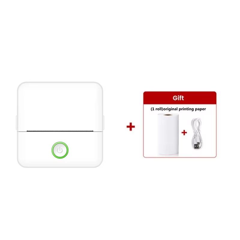 Mini Portabl Printer Inkless Sticker Maker, Free Cut Small Pocket Printer, Portable Thermal Printer for Photo Journal Notes Memo