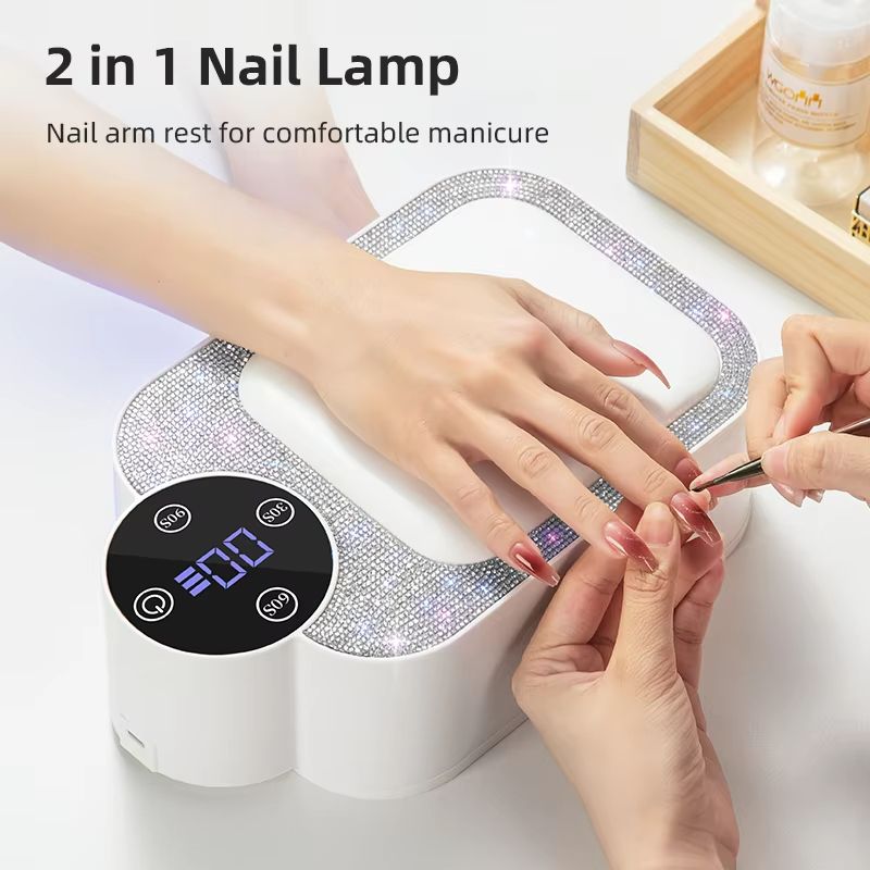 Rechargeable UV LED Nail Lamp Cordless Nail Dryer With Hand Pillow And Smart Sensor For Home & Salon To Curing All Gel view 4