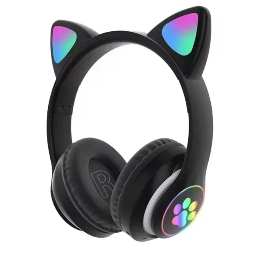 New Flash Light Cute Cat Ears Wireless Headphone with Mic Control LED Kid Girl Stereo Music Helmet Phone Bluetooth Headset Gift