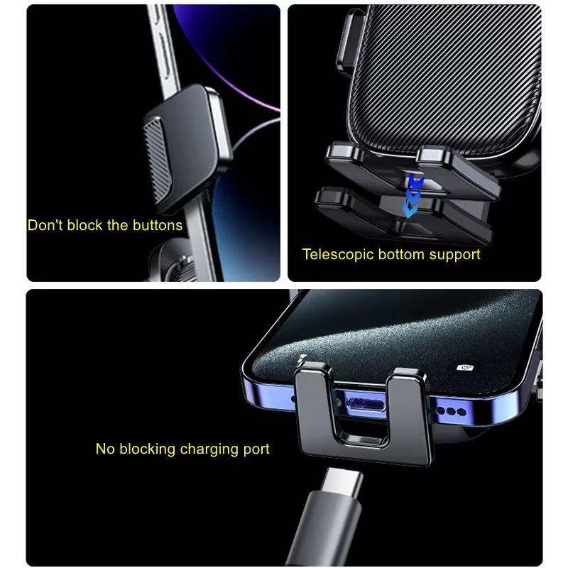 New Upgrade Car Phone Holder Mount For Air Vent, Rotatable Metal Hook Car Phone Bracket Navigation Holder