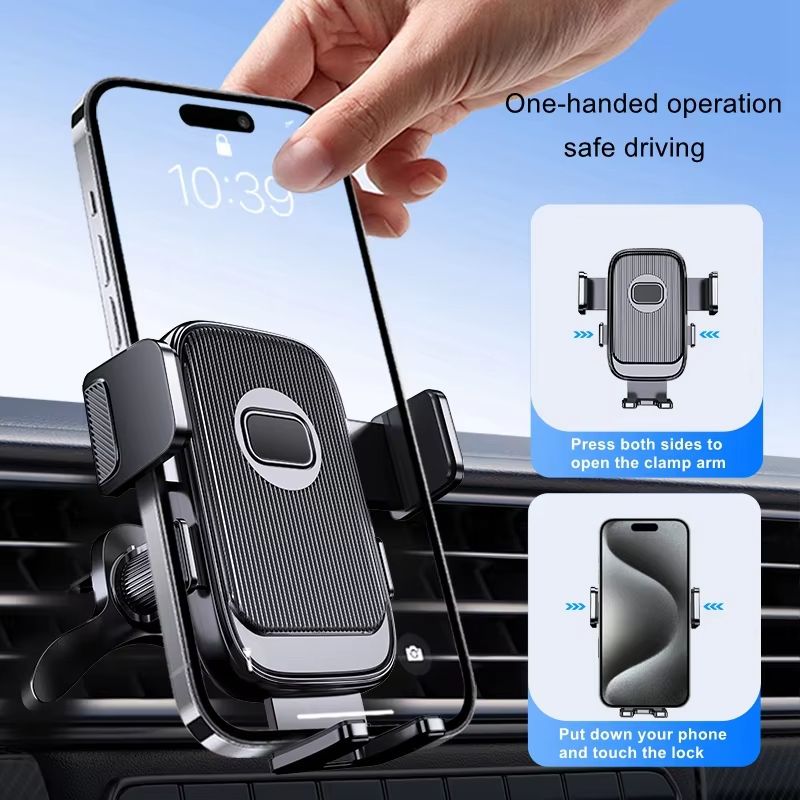 New Upgrade Car Phone Holder Mount For Air Vent, Rotatable Metal Hook Car Phone Bracket Navigation Holder