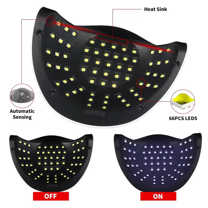66 LED High Power Nail Lamp Professional UV LED Gel Nail Dryer with 4 Timers and Sensors Manicure Curing Light Salon Tool view 6