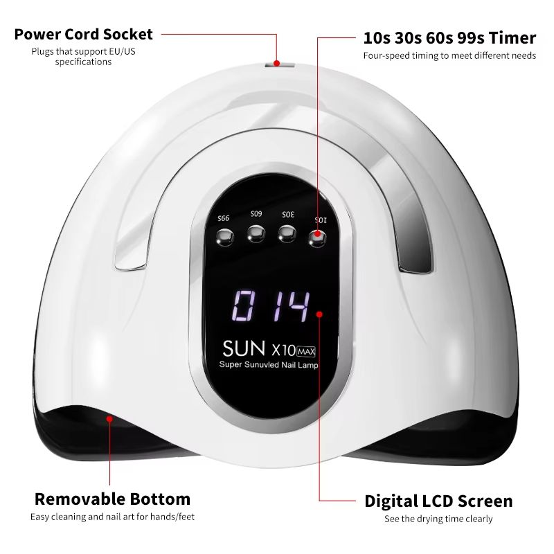 66 LED High Power Nail Lamp Professional UV LED Gel Nail Dryer with 4 Timers and Sensors Manicure Curing Light Salon Tool view 3