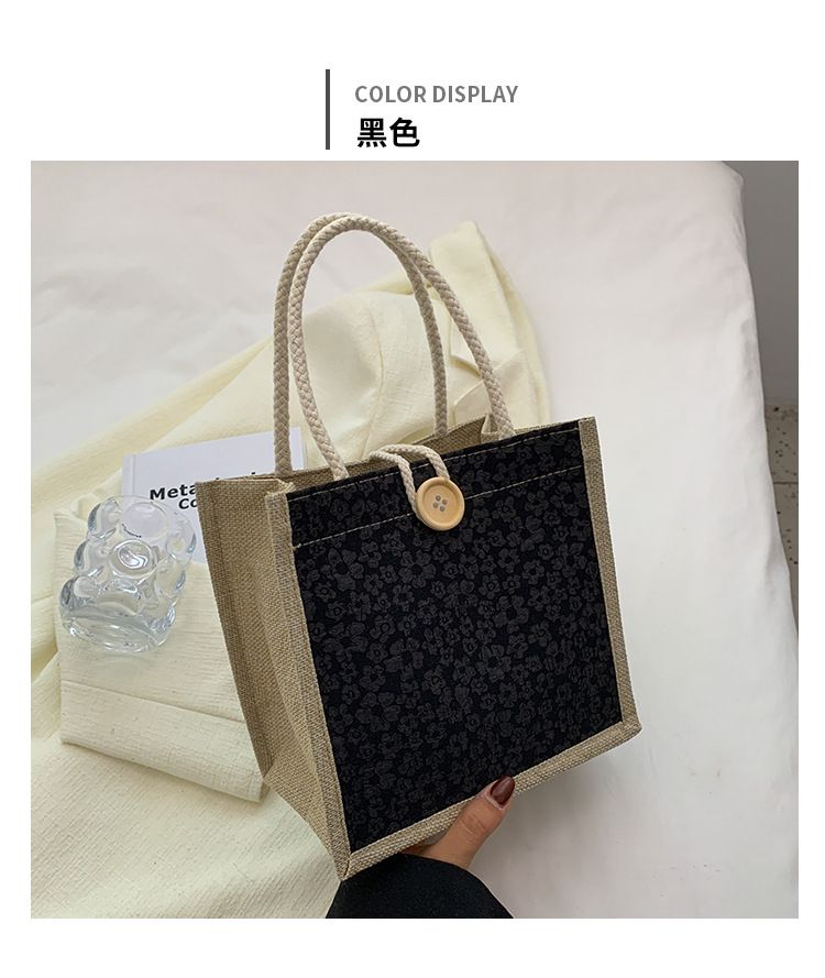 A trendy woman carrying a linen bag to work looks stylish. When she goes out, she carries a lunch bag and a small shoulder bag