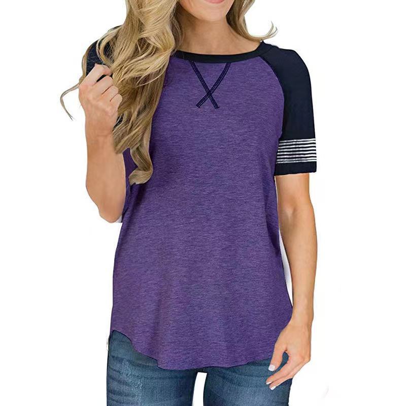 American hip-hop street striped pink jersey for sports men and women, loose casual couple, summer short sleeved T-shirt 507 gray M