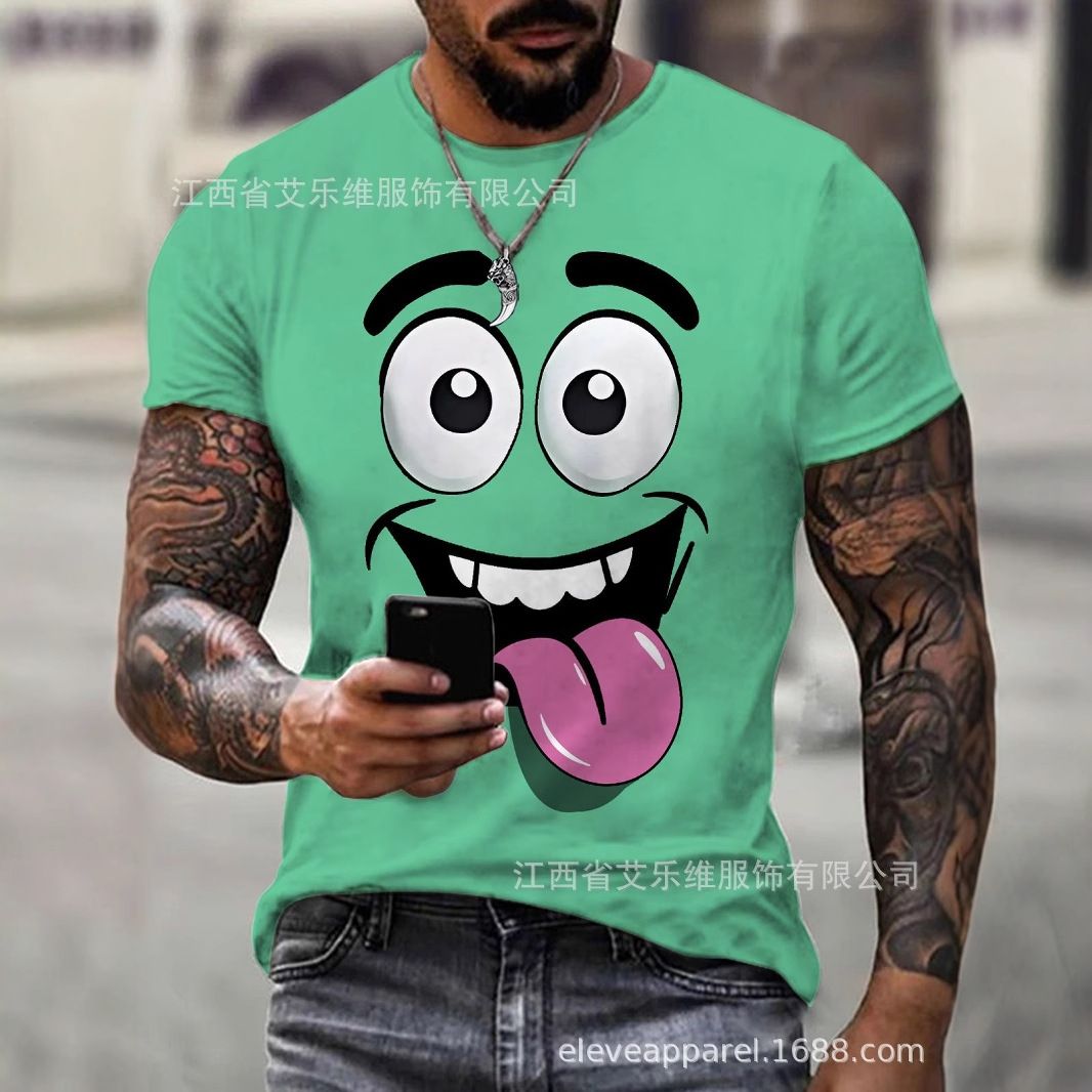 European and American men's truck 3D digital printing loose round neck short sleeved men's and women's standard T-shirt breathable casual versatile X-BMNZ-MGTX1-1 S