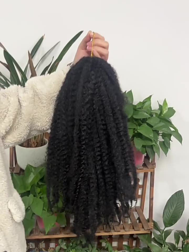 18-inch large caterpillar cosplay wig, Afro kinky curly synthetic hair extensions, dreadlocks